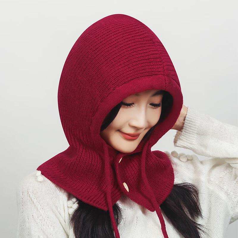 Zhen Yueqi Women's Knitted Balaclava Hat Scarf Shawl
