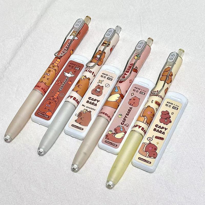 

1 комплект мультяшных кавайных механических карандашей Capybara, набор милых школьных офисных принадлежностей для письма, креативные мультяшные карандаши, канцелярские принадлежности, подарки One Size