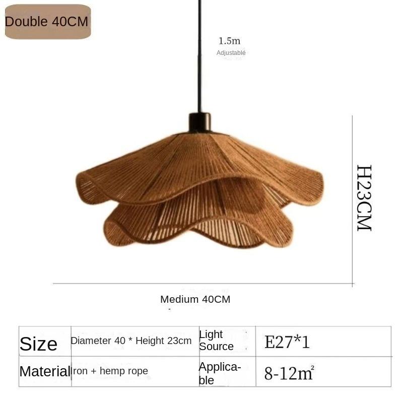 

Люстра из пеньковой веревки в винтажном индустриальном стиле, столовая, спальня, люстра в античном стиле Diameter 40cm