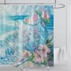 Ocean Wave Scenery Shower Curtain Waterproof Shower Curtain Polyester Fabric 3D Printed Curtain Bathroom Decoration With Hooks