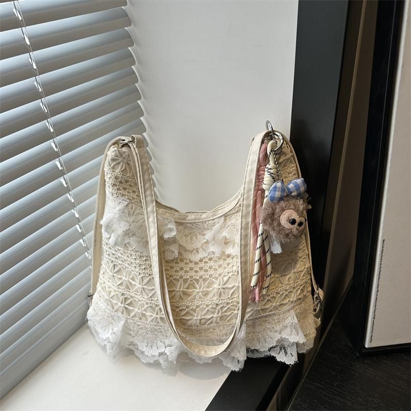 2025 Fashion New Tote Bag Summer Leisure Vacation Fairy Lace Mesh Underarm Shoulder Satchel Women's Bag