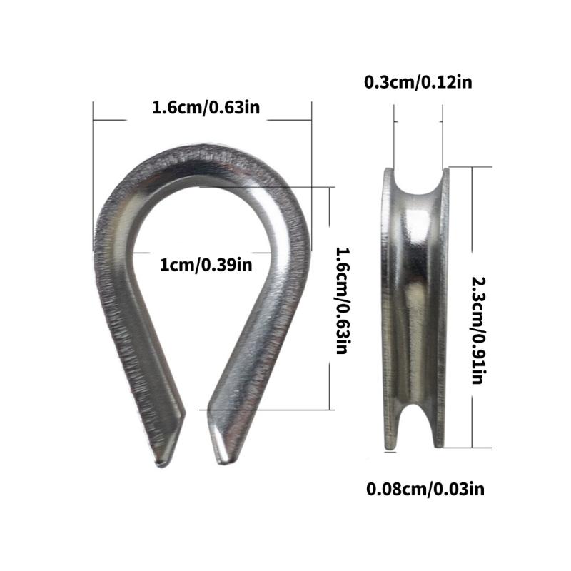 1/8inch Steel Thimble Heart Shaped Triangle Fixing Collar Steel Tool Part for Heavy Duty Industrial Application 50pcs