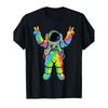 Astronaut Galaxy Tie-Dye Peace Sign Space Funny T-Shirt