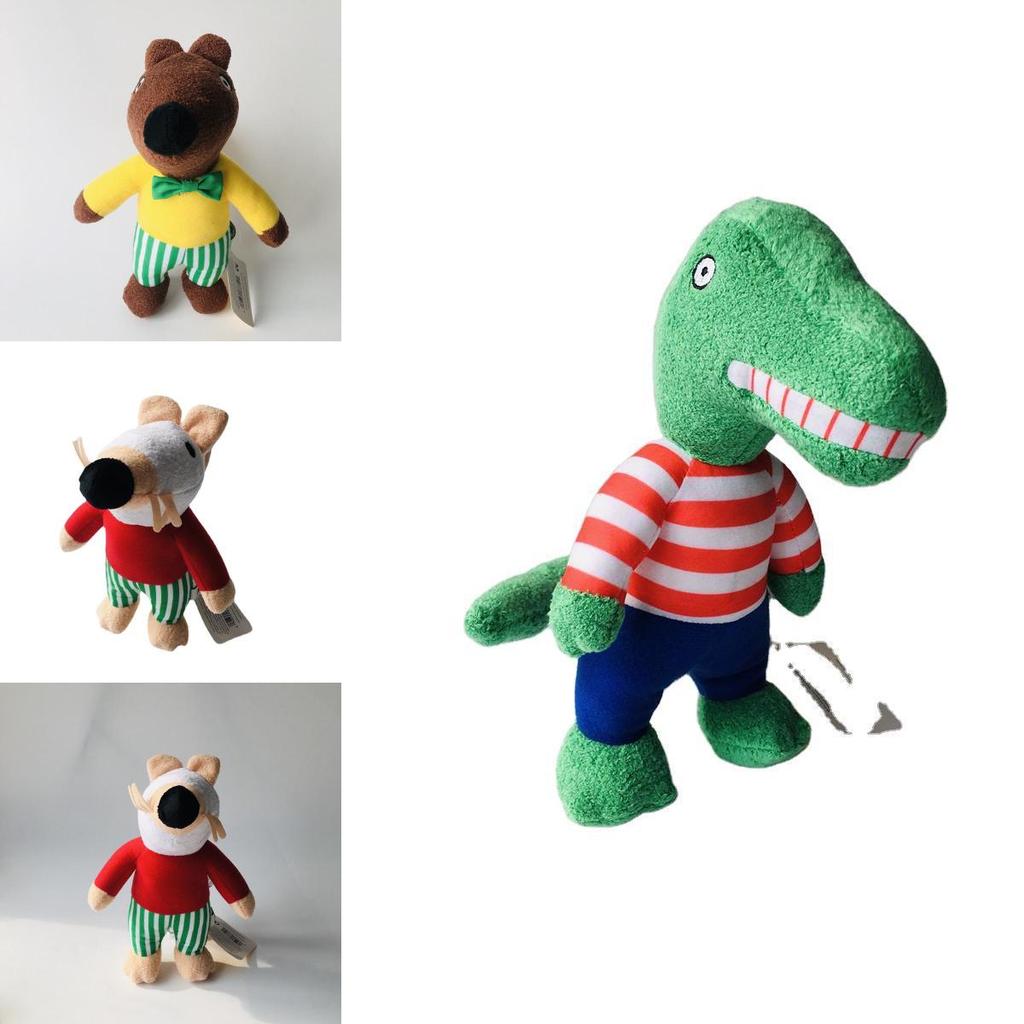 Set di peluche fatto a mano di Maisy Mouse con adorabile coccodrillo, elefante, scoiattolo e uccellino giallo per bambini e collezionisti