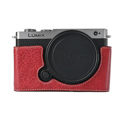 Litchi Pattern PU Leather Camera Half Case For Panasonic Lumix S9 Battery Opening Magnetic Bottom Cover