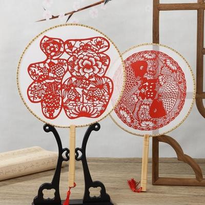 Vintage Round Hand Fan Artistic Silk Handheld Fans Decorative Fan Classical Fan  Photography Props