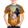 2026 Kinderkleidung Kinderkleidung Pferdedruck T-Shirt für einen Jungen Lässige Baby Kurzarm-T-Shirts Oberteile Kinder Sommerkleidung