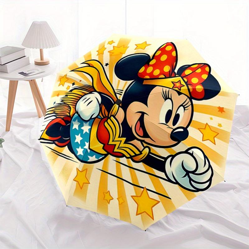 

1pc Minnie Mouse in Superhero Costume Automatic Opening and Closing Umbrella - Suitable for Various Occasions, Outdoor Activities, Lightweig