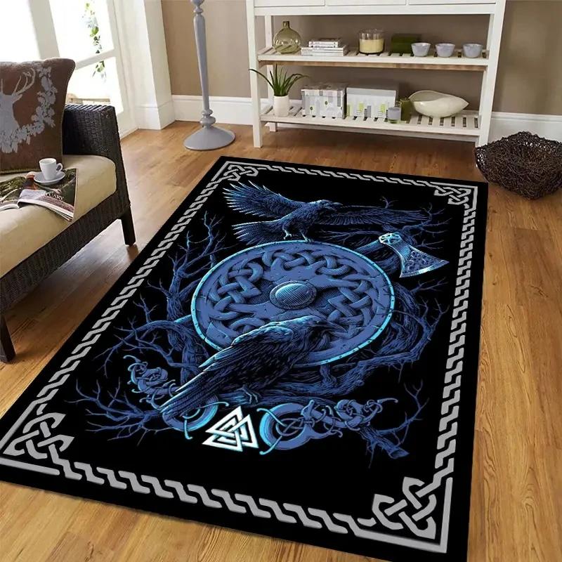 Viking Tarot Crystal Velvet Carpet For Bedroom, Living Room And Sofa, Anti-Slip And Easy To Maintain, Home Decoration