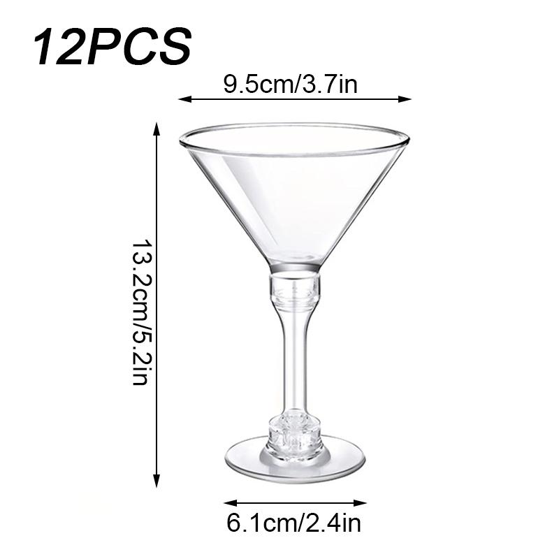 5ks/12ks Tall Mousse Glasses Průhledné sklenice na Martini Letní sklenice Margarita Cocktail Plastové sklenice na víno