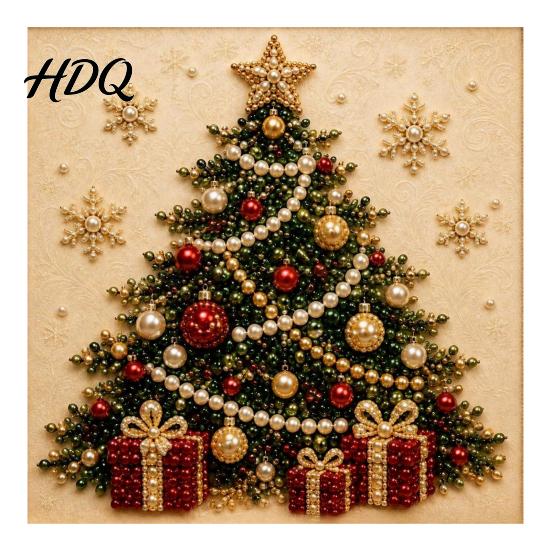 Kit Ornamento Casa Invernale Kit Pittura Perle Finte di Natale Arte 3D Fai da Te con Cornice Perline Artigianato per Adulti Principianti Decorazione Murale Festiva