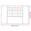 Party Tent Side Panel 2 pcs 300 x 195 cm Light Gray PE and Steel