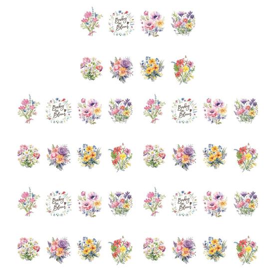 Wildflower Cupcake Toppers Baby Shower Floral Cake Topper Decoration for Baby Shower Birthday Party Supplies