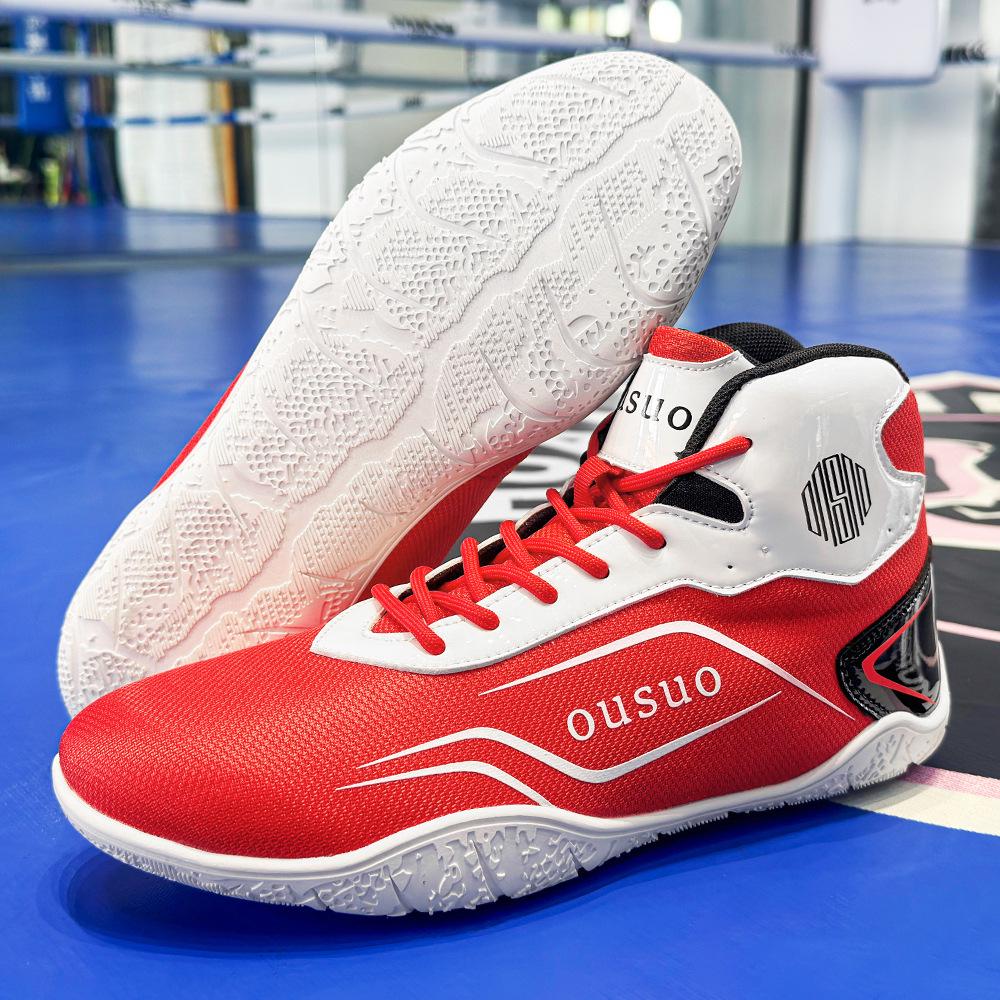 W666 Men's High-Top Boxing and Wrestling Training Shoes - Muay Thai Combat Boots