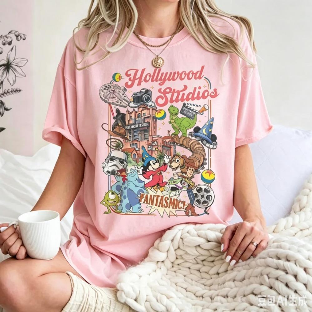 2026 Summer Mickey Mouse Cartoon Pure Cotton Children s T-Shirt Parent-Child Men Women Families Children 110