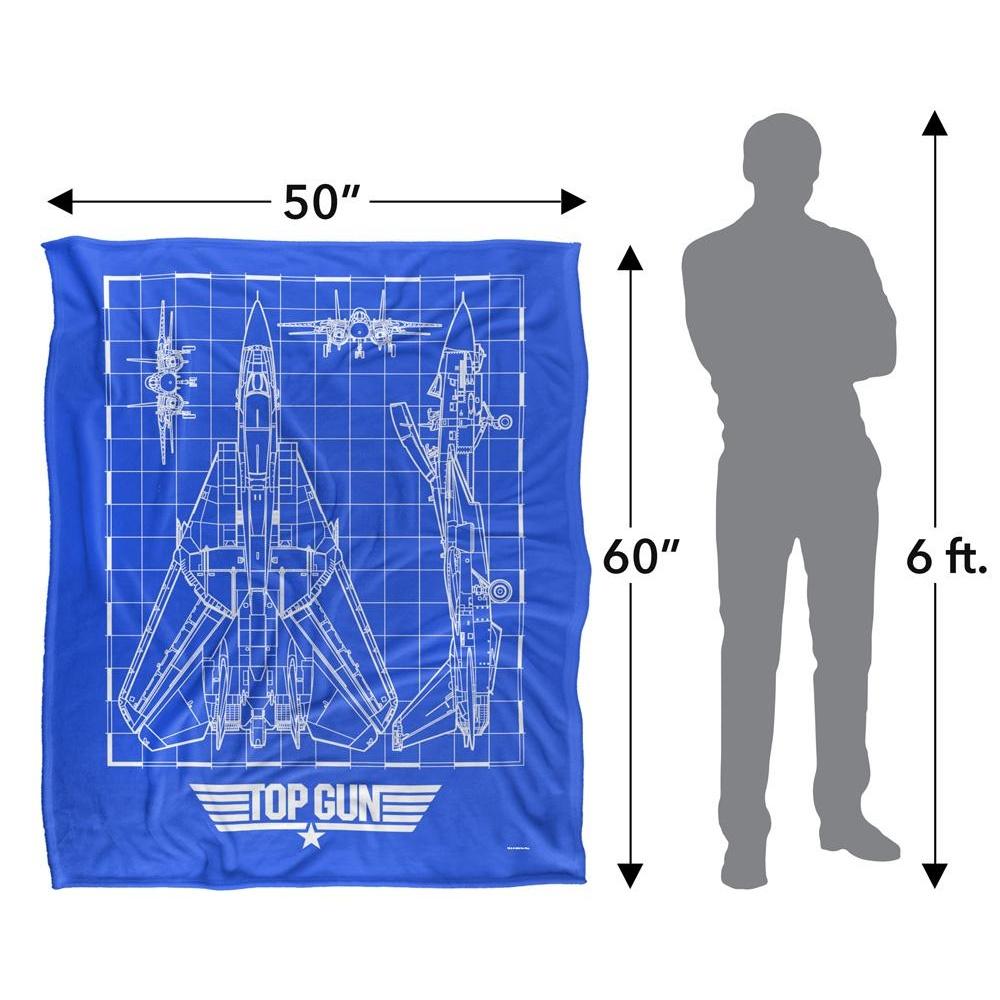 Top Gun Fighter Jet Blueprint Blanket