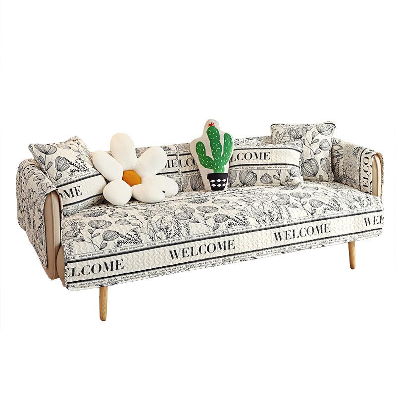 Pure Cotton Four Seasons Nordic Four Seasons Cotton Sofa Cushion Cushion Pure Cotton Sofa Cover Sofa Cover Machine Washable