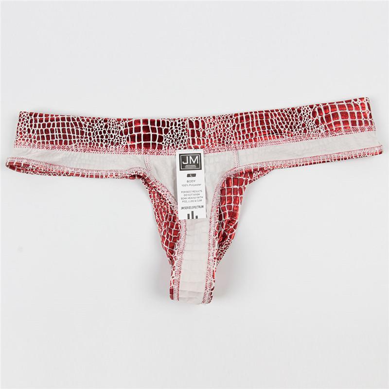 Tanga JOCKMAIL Mote Slangemønster Imitert Skinnmateriale, Lav Midje Sexy Herre Tanga Undertøy Klubb Party Daglig Casual Herre T-bakc Underbukser