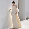 Mermaid Wedding Evening Bride Overseas S M [Fiveen] Dress, White, Simple, Long, Wedding, Pre-wedding, Off-the-shoulder, Dress, After-party, Dress,