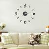 Music Note Wall Clock Acrylic Unique Quartz Mute Decorative Clock Modern Design DIY Self-adhesive Mirror Effect Wall Stickers