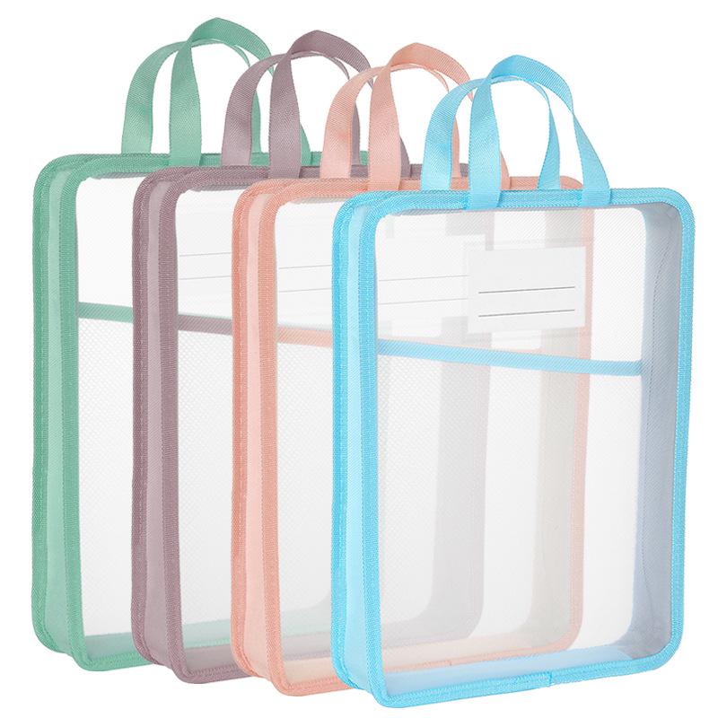 A4 Transparente L-förmige Aktentasche, Handliche PP-Aufbewahrung für Klausurarbeiten und Hausaufgaben