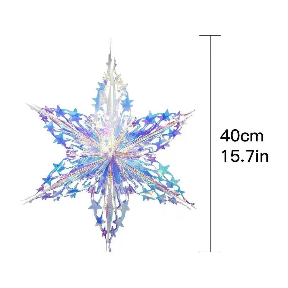 Christmas Hanging Honeycomb Ball Decor Paper Snowflake Garlands Shiny Iridescent Party Decorations Wedding Disco Party Supply