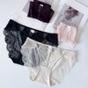 Women's Lace Panties Mid Waist Triangle Briefs Elastic Waist Sexy Comfortable Sexy Bikini Underwear Cheeky Underwear Panties Hipster Lace Trim Panties