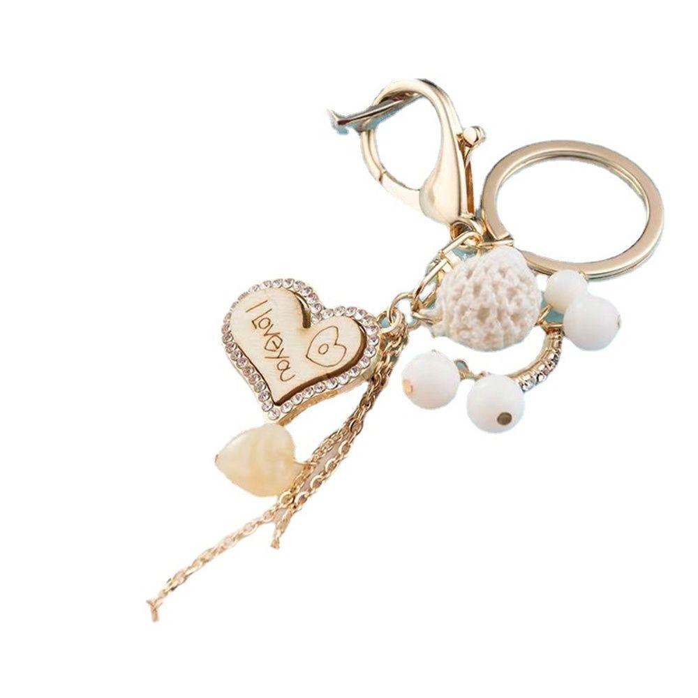 Beads Backpack Pendant Love Heart Interior Accessories Keys Holder Key Ring Bag Pendant Keychains