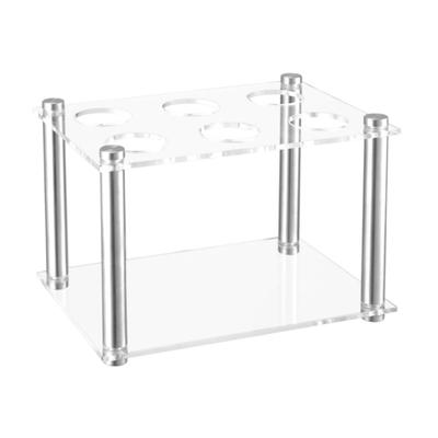 6 Hole Flavor Cartridges Organiser With Acrylic Construction Clear Spacious Designs Stoarge Rack