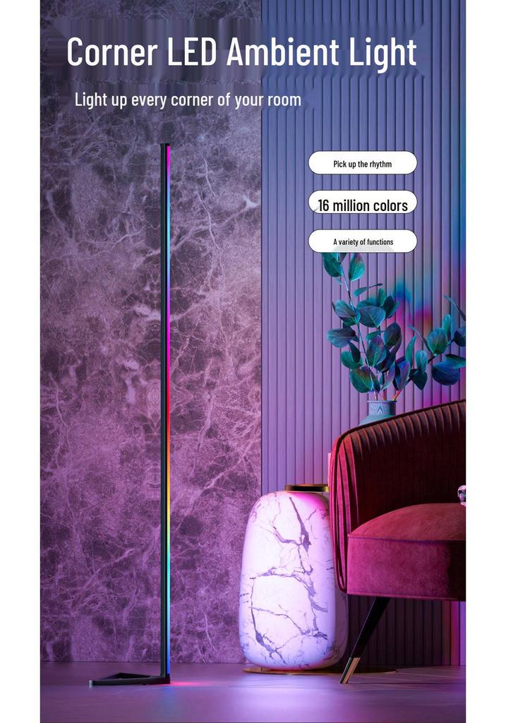 RGB LED Corner Ambient Music Pickup Floor Light