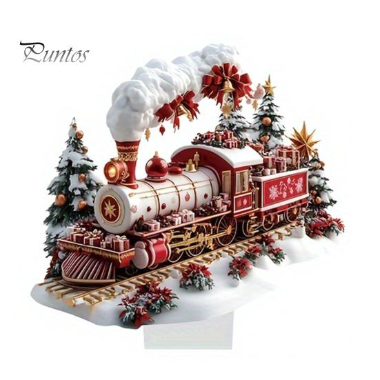 Winter Snow House Acrylic Decoration 2D Flat Nativity Scene Table Sign Christmas Home Office Living Room Bedroom Bookshelf Desktop Ornament