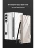 Samsung Z Fold 6 Leather Flip Case with Pen Slot and Glass Cover – Stylish and Business-Friendly.