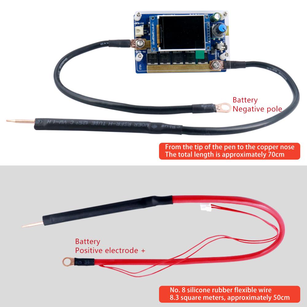 Double Pulse Spot Welder 2000A Smart Display Welding Machine 1.8" Screen 8AWG Cable Pedal Control 12V Battery Powered