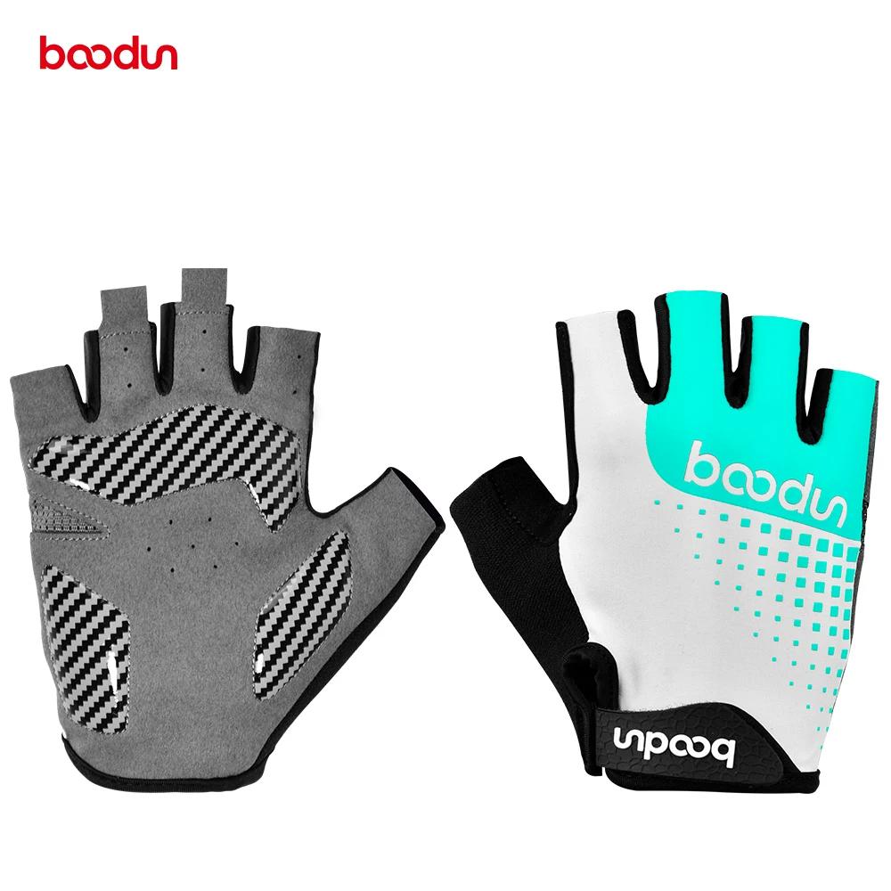 Boodun Cycling Gloves Thin Mountain Bike Shock Absorption Outdoor Sports Half Finger Thin Breathable Bicycle Fixture