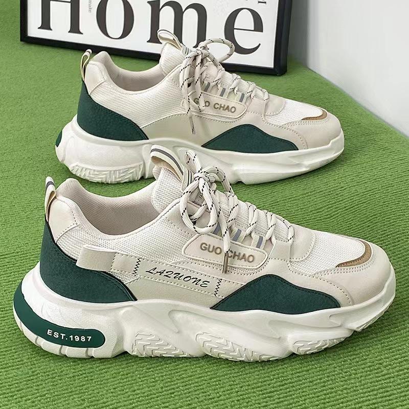 

Модные мужские туфли на вулканизированной платформе, летние дышащие кроссовки на плоской подошве для мужчин, удобные повседневные кроссовки, модные прогулочные туфли на шнуровке 44 зелёный