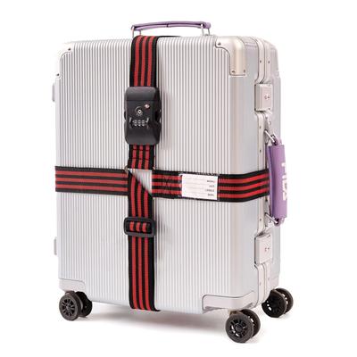 MiyabiLife Suitcase Strap with TSA Prevents Bags from Business Dial Adjustable and Red X Black Lock, Cross-Shaped, Carry-On Strap, Carry-On Sagging,