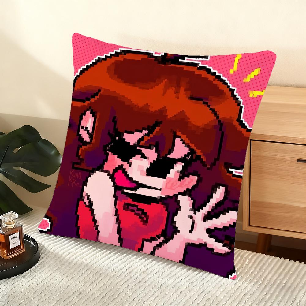 Friday Night F-Funkin Cushion Cover Soft Short Plush Pillow Cover Smooth Cozy Texture Aesthetic Cushion Case Home Decor