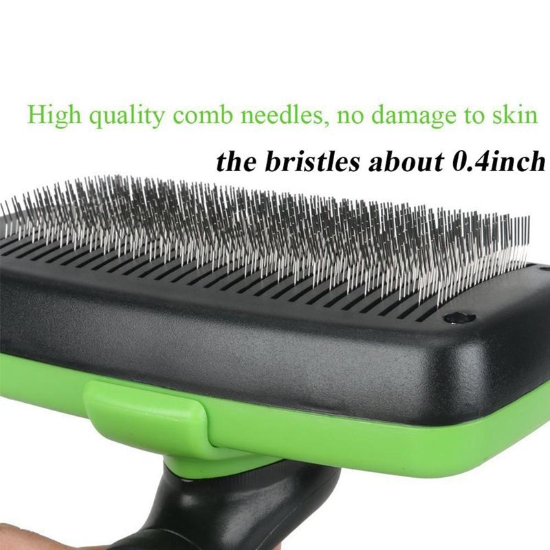 Pet Stainless Steel Needle Comb Self Cleaning Brush Clean Grooming Comb Dog Care Open Knot Comb Cat Automatic Telescopic Comb