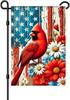 Cardinal Welcome Garden Ag 12x18 In American Ag Background with Red Cardinal and Owers Double Sided Outdoor Yard Banne