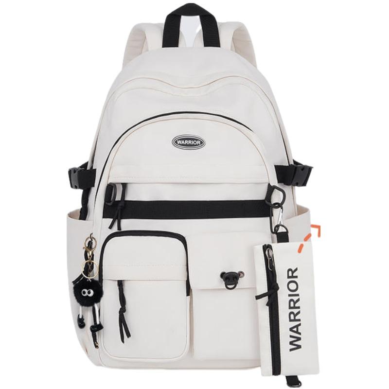 New Warrior Nylon Backpack Large Size Unisex White H22B08U50327