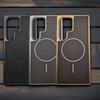 Carbon Fiber Texture Magnetic Phone Case For Samsung S25 Ultra S24 FE S23 Plus Wireless Charge Shockproof Hard PC Bumper Cover