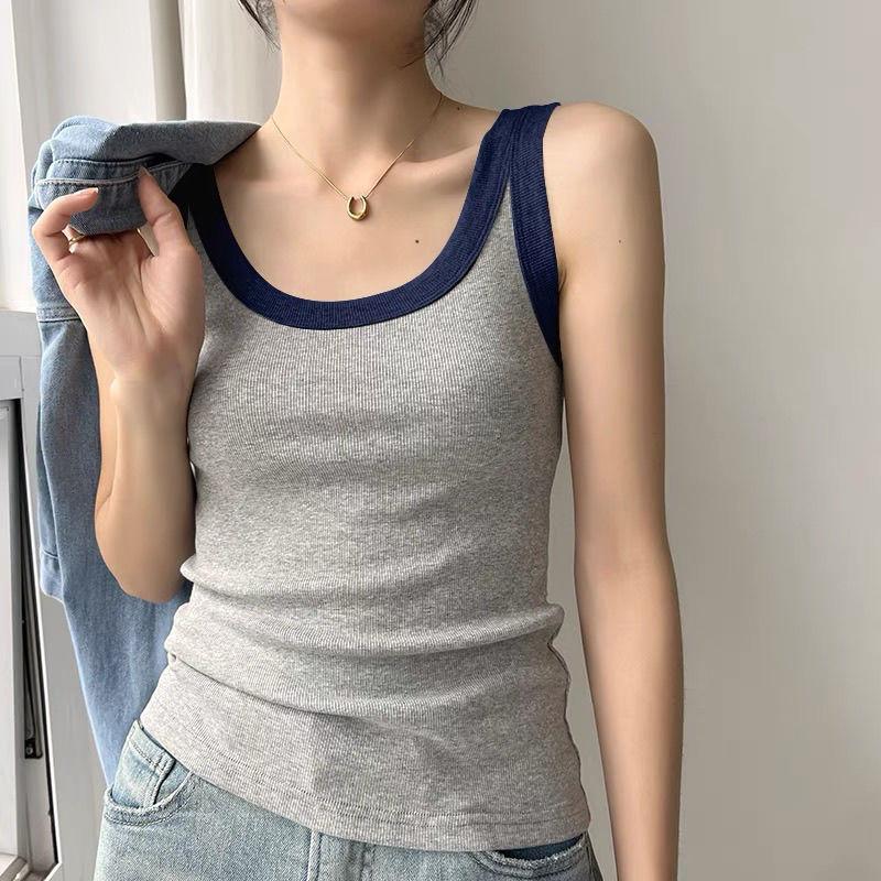 Women's Tank Top Summer New Patchwork Design Sense Base Shirt Sleeveless Inner Anti Slip Top