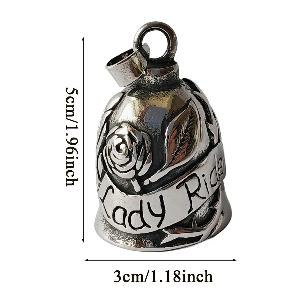

Decorative Motorcycle Bell Artistic Metal Charm Rose Design Bell Rose Diamond Bell Biker Bell Accessory срібний