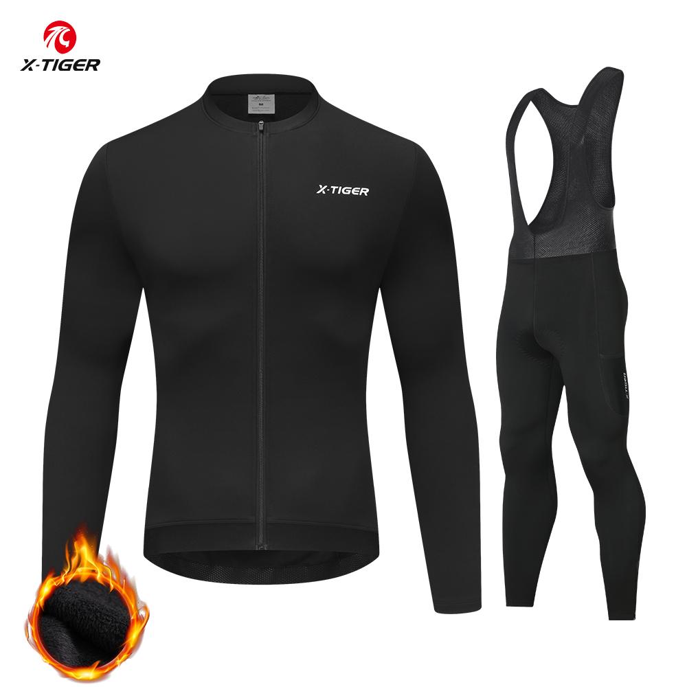2026 Winter Velvet Warm Cycling Clothing Suit Set Winter Cycling Jersey Bib Pants Set Men Long Sleeve Bicicleta Set MTB Road Bike Clothing Suit