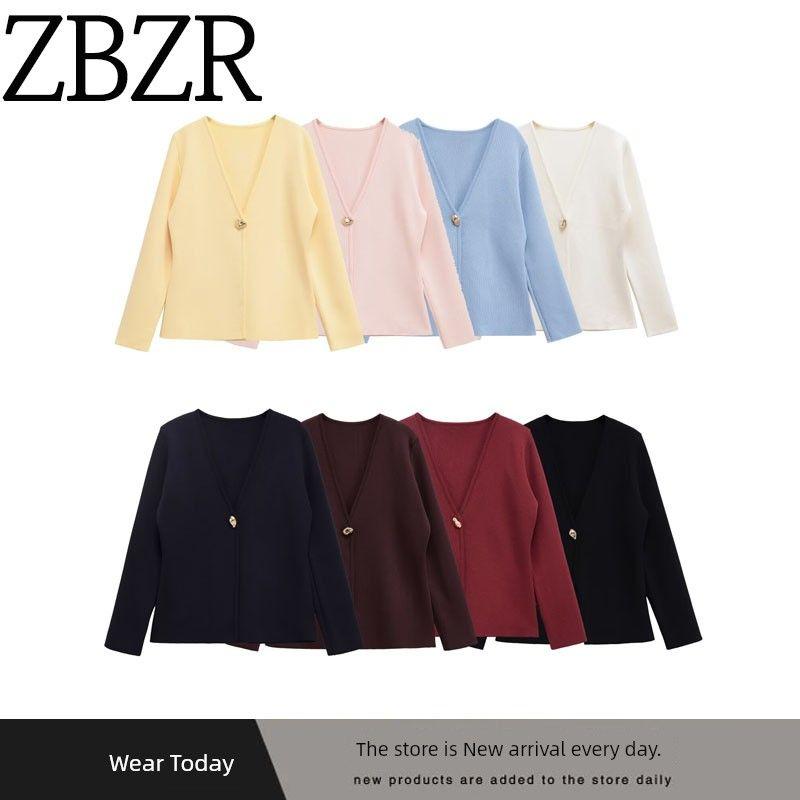 Za Export New Arrival Women's Clothing ZR Fashion Style French Fashion All-Match Minimalist Long Sleeve Knitted Coat 4192005
