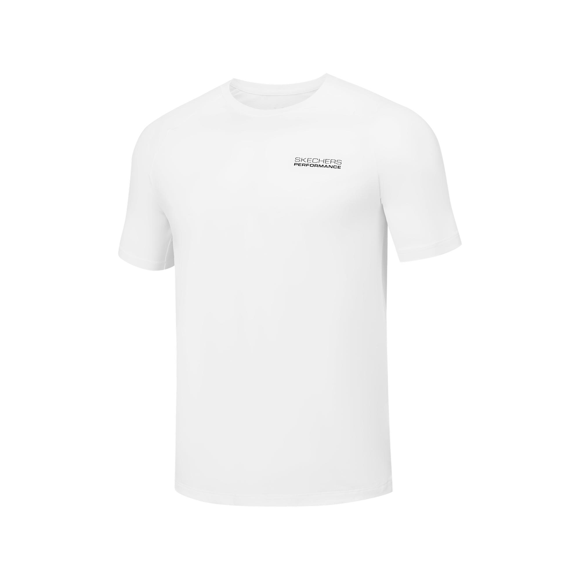 Skechers Comfort Technology Cool Series Quick-Dry Simple Round Neck Short Sleeve T-Shirt Men tops Bright-White P225M086-0019 S
