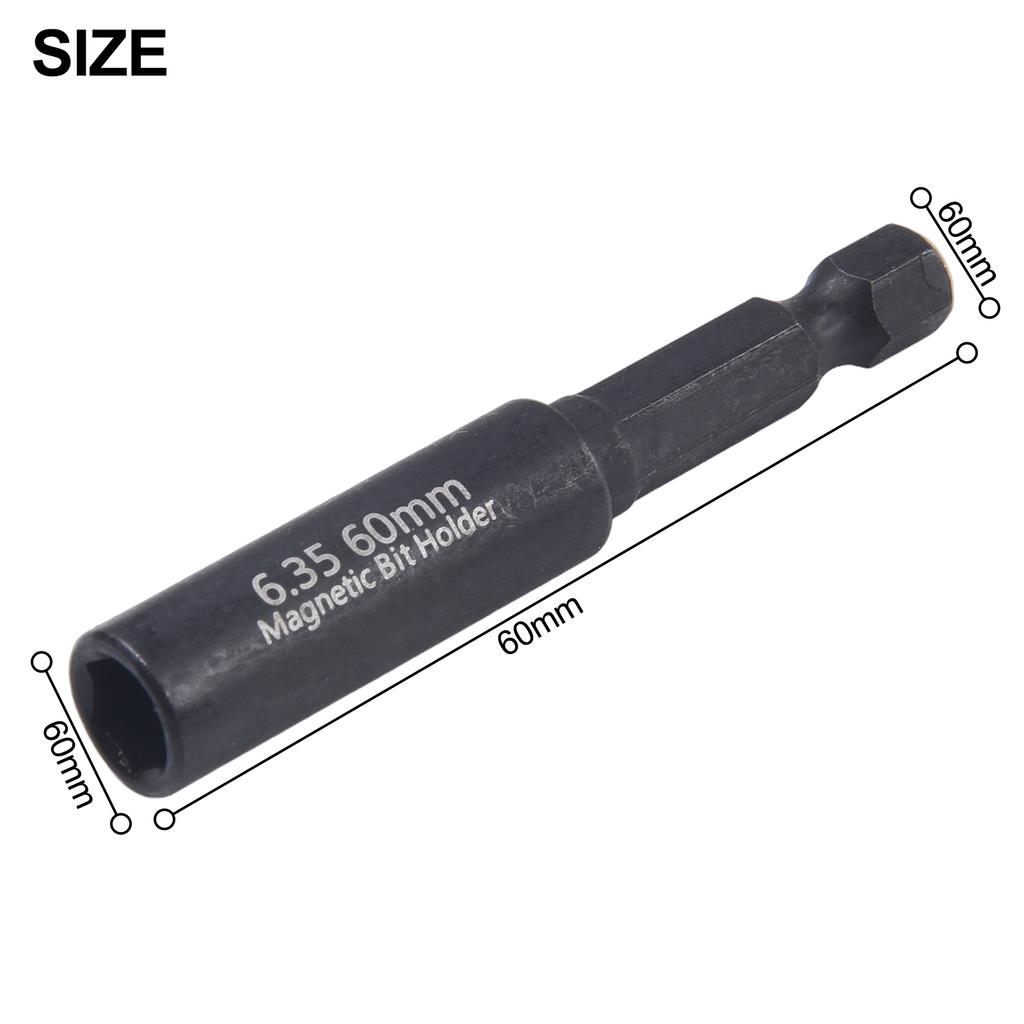 2/5pcs Screwdriver Bit Holder 1/4In Hex Shank Extension Rod Screwdriver Magnetic Transfer Extension Rod 60mm Drill Bits Adapter