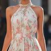 Women's Neck Floral Print Dress for Summer Casual Wear