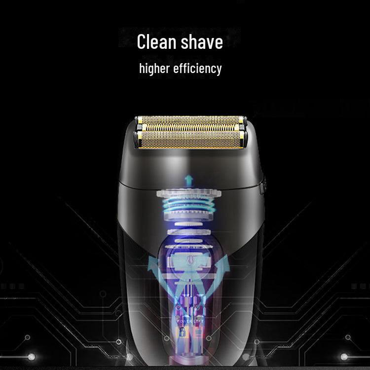 KY69 Dual-Layer USB Electric Bald Shaver with LCD Display
