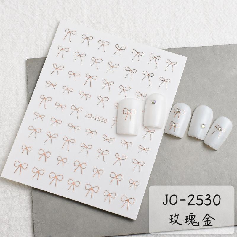 Multi-Size Bow Nail Art Sticker Sweet Wind White Bow Wearing Nail Adhesive Nail Sticker